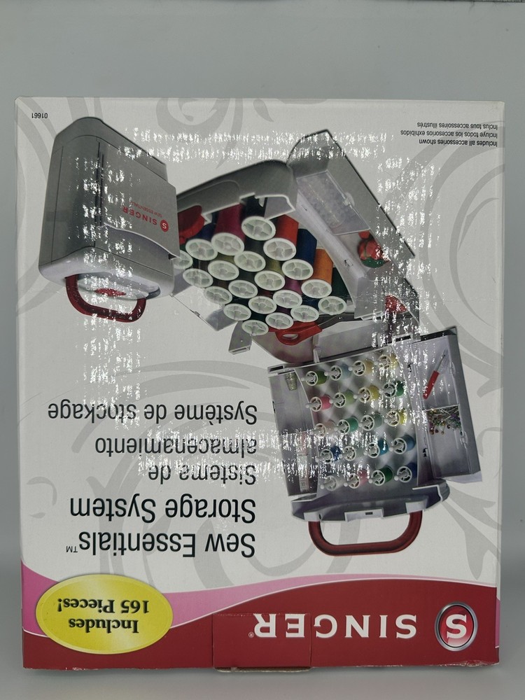 Singer Sew Essentials Storage System 165 Pc Sewing Kit Organizer Case Thread Box