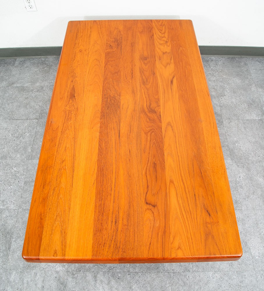 Mid Century Danish Modern Coffee Table Rectangular Solid Teak Niels Bach Randers