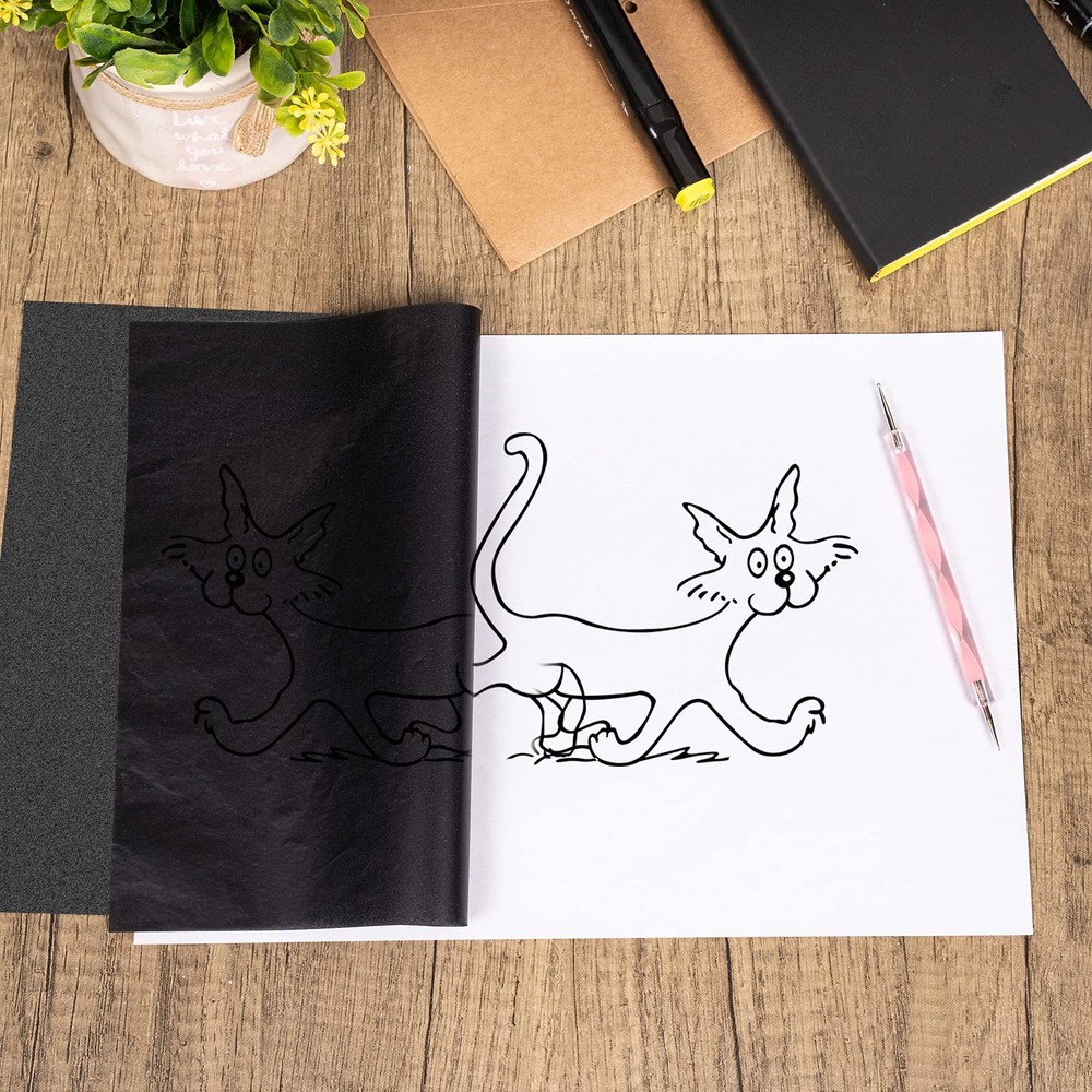 200 Sheets Carbon Paper Black Graphite Transfer Tracing and