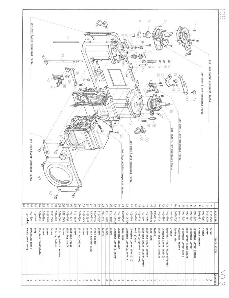 Yashica Electro AX Assembling Chart Manual w/ Exploded Views for Repair Reprint