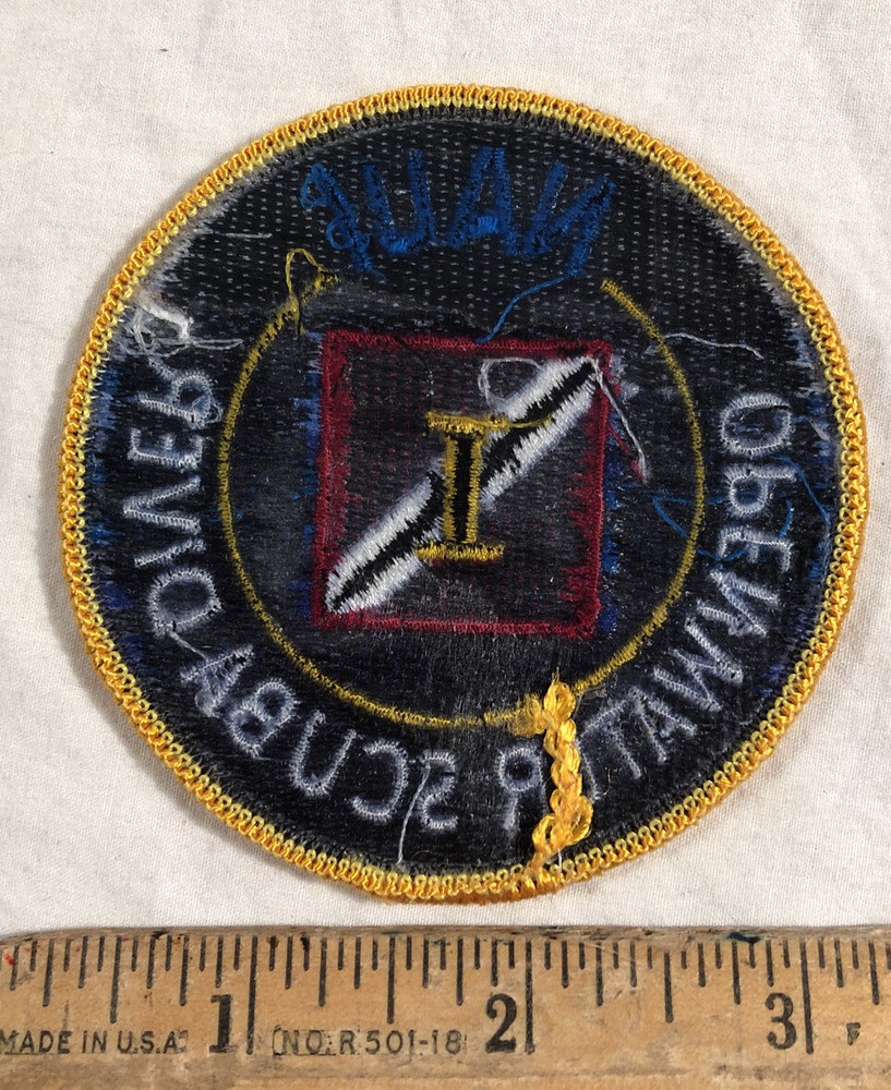 NAUI Patch Open Water Scuba Diving Diver Down Flag Instructor 3” Round Iron On