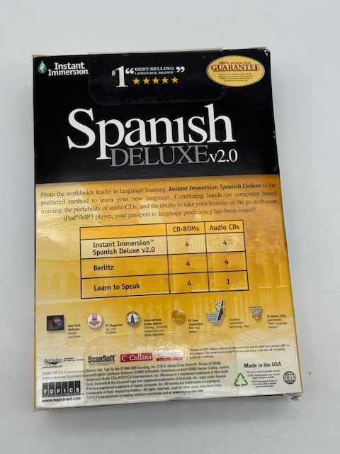 Spanish Deluxe v2.0 Instant Immersion 8 Discs, Complete New