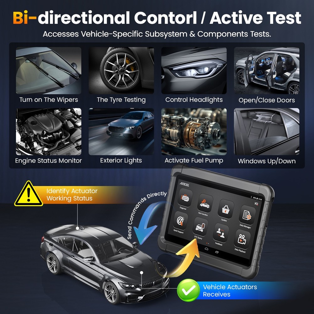 ANCEL X6 Car Diagnostic Tool Bidirectional All Systems OBD2 Scanner Code Reader