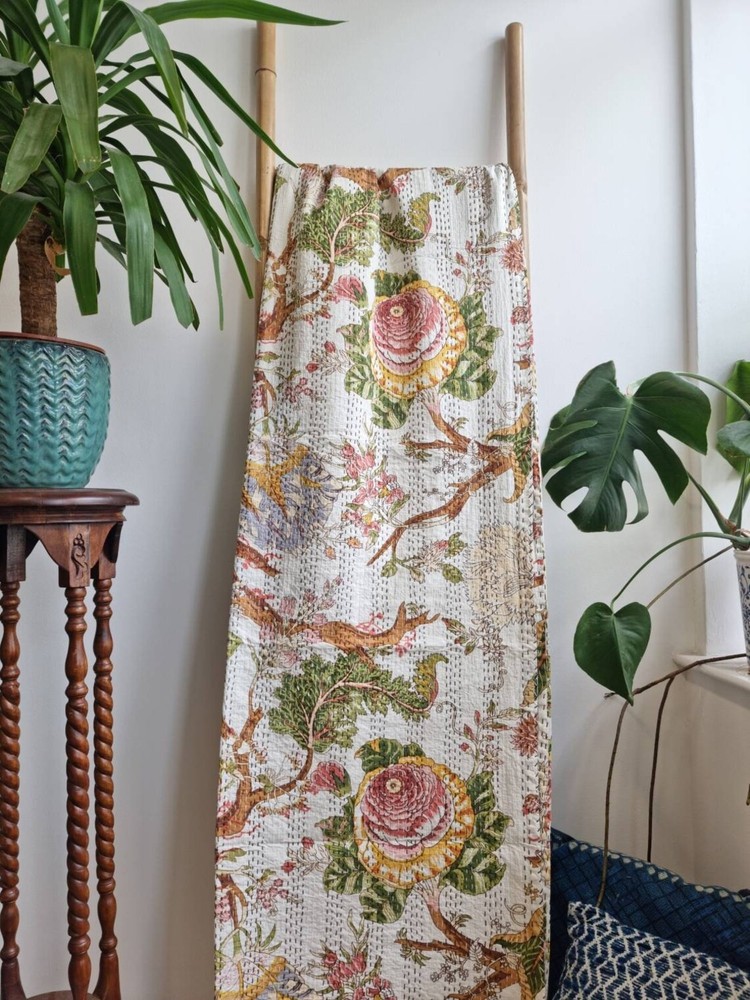 Reversible Bedding Quilt Handmade Quilt Kantha Throw Kantha