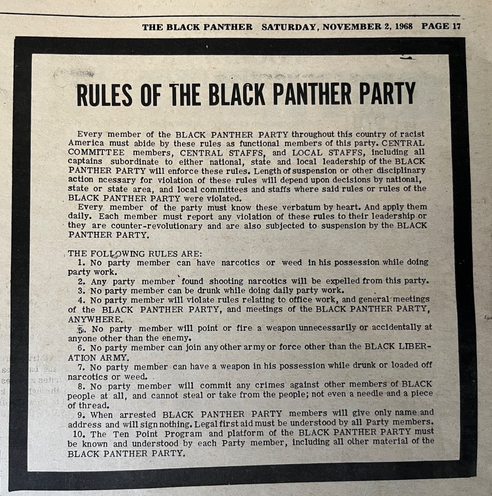 The Black Panther 1968 newspaper Political Posters Cleaver Newton Seale protest