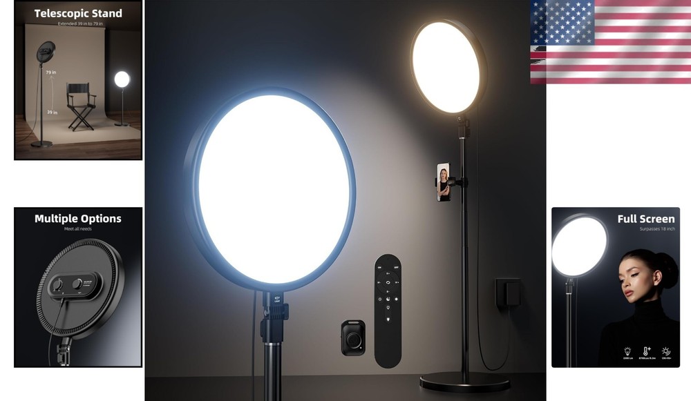 Bright 6500K Studio Ring Light for Content Creators