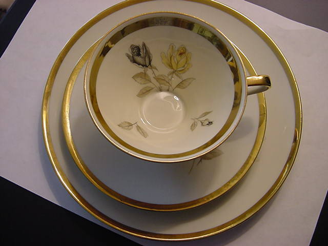 3 PIECES,FOOTED CUP ,SAUCER ,BREAD PLATE, BAVARIA, GERMANY, IN EXCELLENT COND.