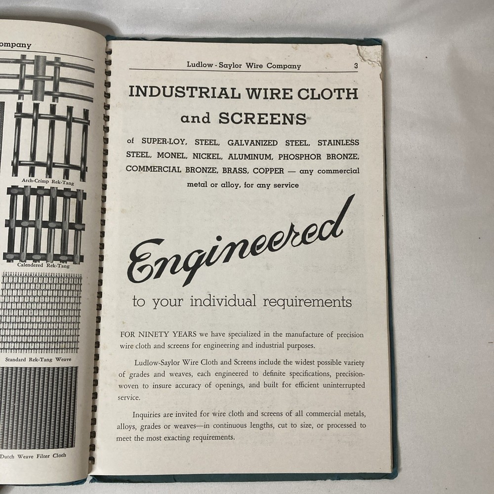 Ludlow-Saylor Wire Catalog Industrial Wire Cloth