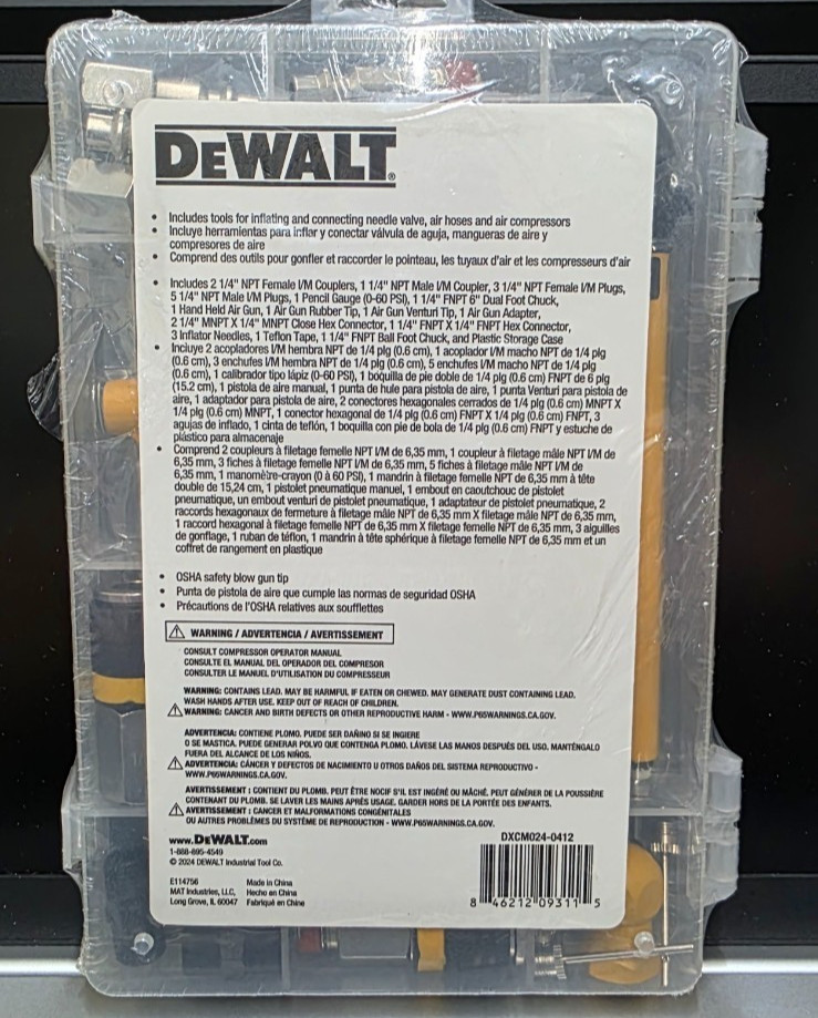 DEWALT 25-Piece Air Compressor Accessory Kit Pneumatic Tools Set