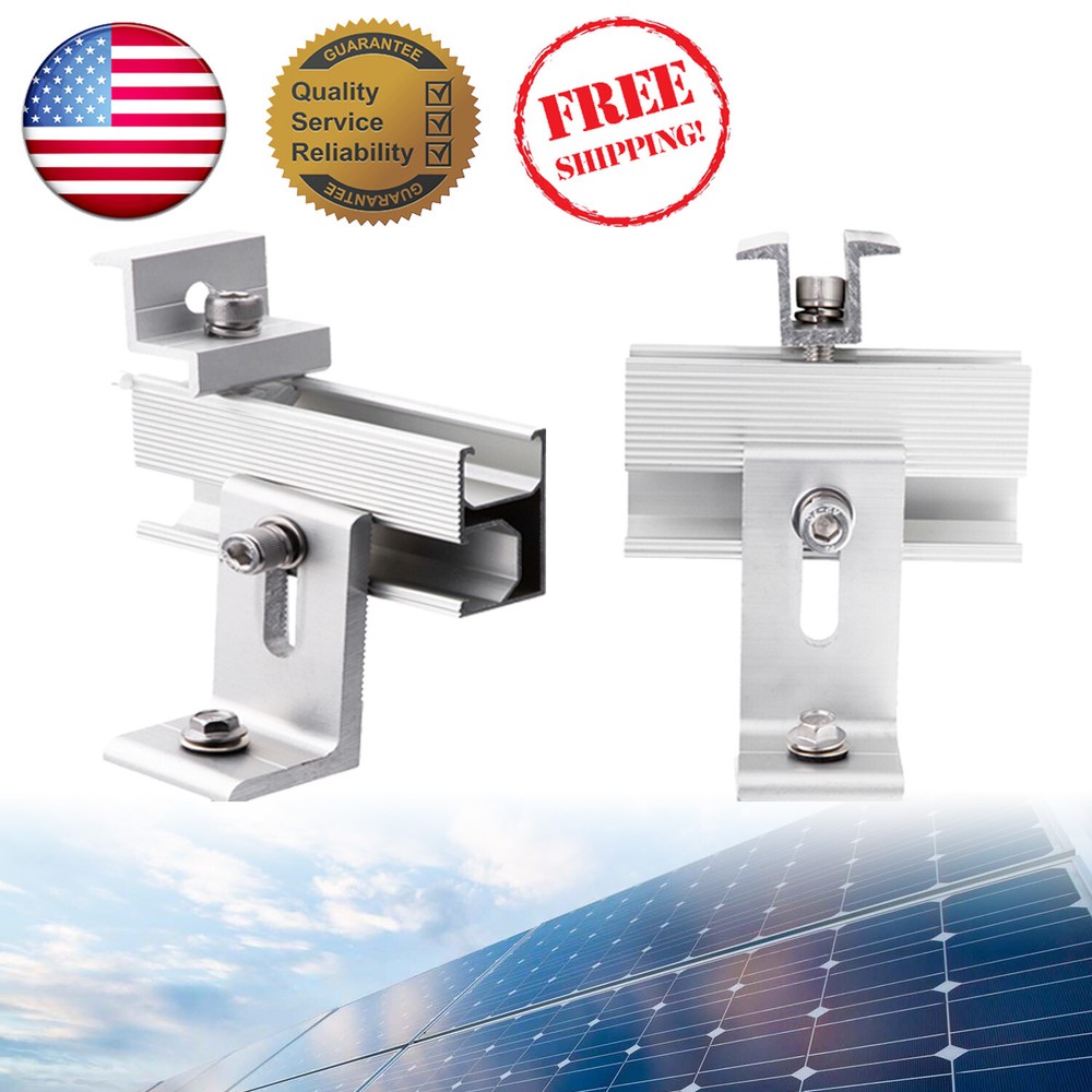 30MM/35MM Solar Panel Rail Bracket Mounting Fixing RV Mount End/Middle Clamp Set