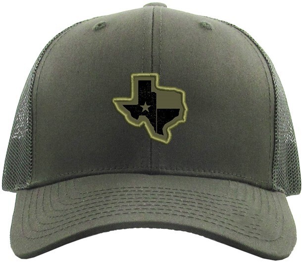Texas State Flag Patch Olive Green Trucker Mesh Snapback Olive