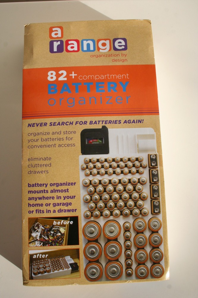 Battery Organizer With Voltage Tester 82+ Compartments - A Range - NEW