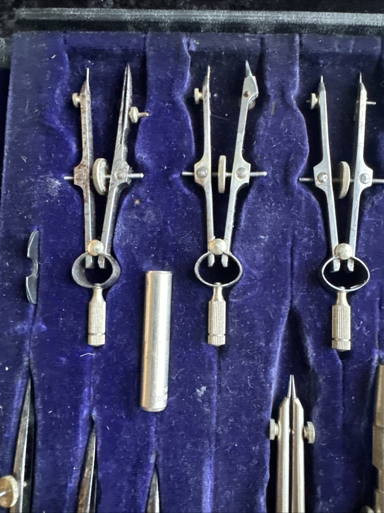 vintage lee guinness technical drawing set