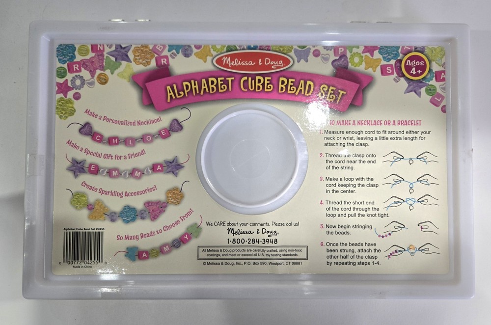 Melissa & Doug Alphabet Cube Bead Set New