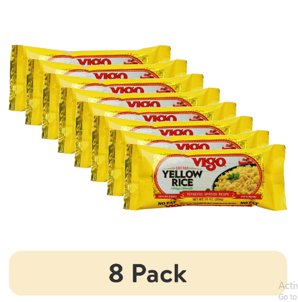 8 pack, Vigo Yellow Rice, 10 oz Bag.