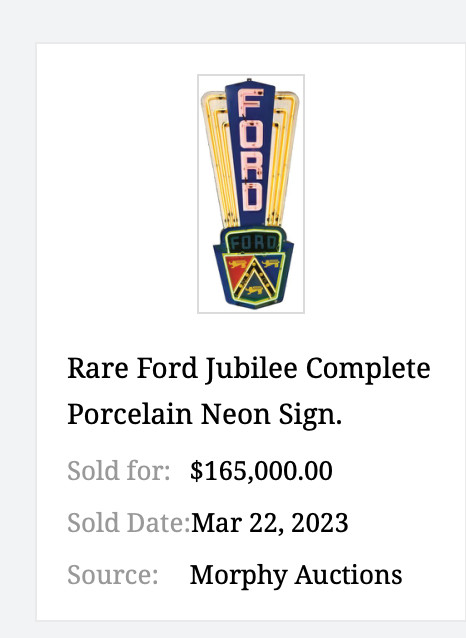 VINTAGE FORD MOTOR CO. JUBILEE LION PORCELAIN METAL CAR TRUCK GASOLINE OIL SIGN!