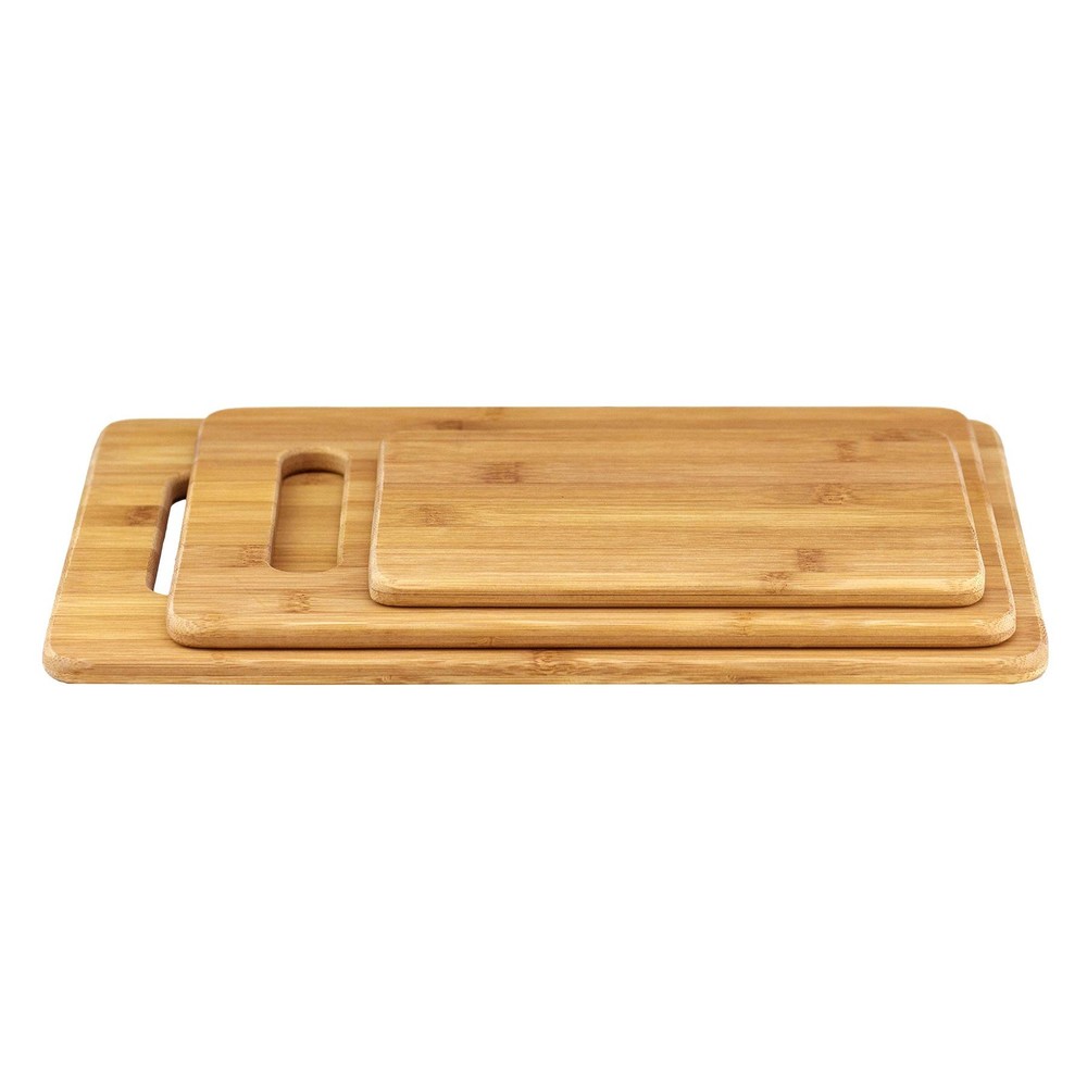 Totally Bamboo Cutting Boards for Kitchen, Set 3 Assorted Sizes, Solid