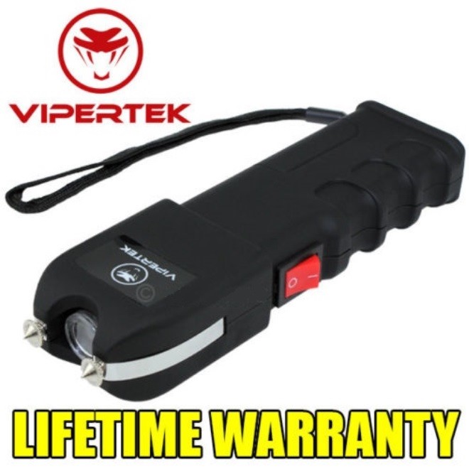 VIPERTEK Defense Stun Gun Rechargeable with LED Light + Holster Case
