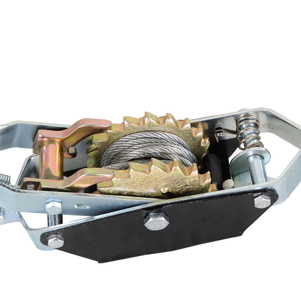 2 Ton 4000LBS Power Puller Hand Winch Steel Cable Come Along Tighter w/ 2 Hooks