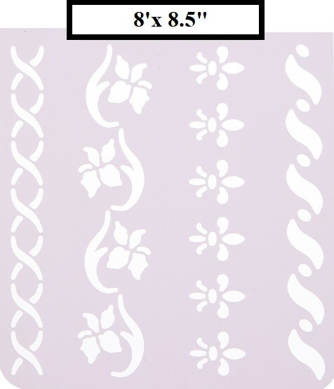 8"x8.5" Clear Plastic Stencil - Borders (SA129)*****