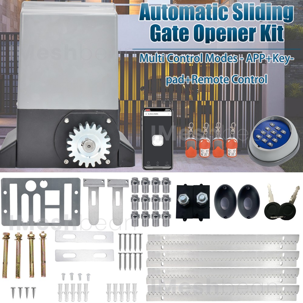 Sliding Electric Gate Opener Automatic Motor APP & Remote &Keypad Rack Driven US