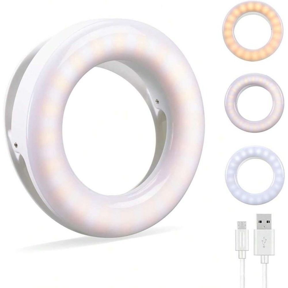Portable 40 LEDs Selfie Ring Light With USB Charging 3 Lighting Modes for iPhone