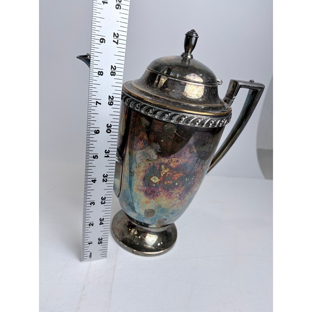 Wm Rogers Avon Pattern 3630 Silverplate Coffee Pot Vintage Pedestal Server Lid