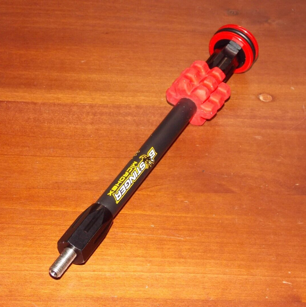 Bee Stinger MicroHex 8" Stabilizer in Matte Black w/Red - B Stinger