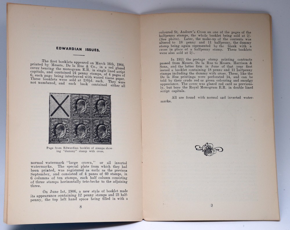 A Book About British Books of Stamps and Rolls by W. Ward 1925 England 20 Pages
