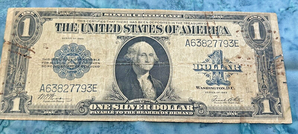 1923 $1 Silver Certificate Large Note Blue Seal