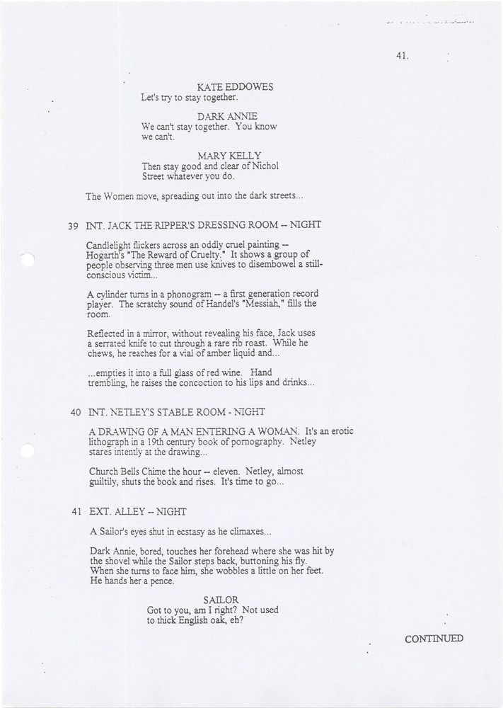 Heather Graham Johnny Depp FROM HELL Original screenplay for the 2001 #166317