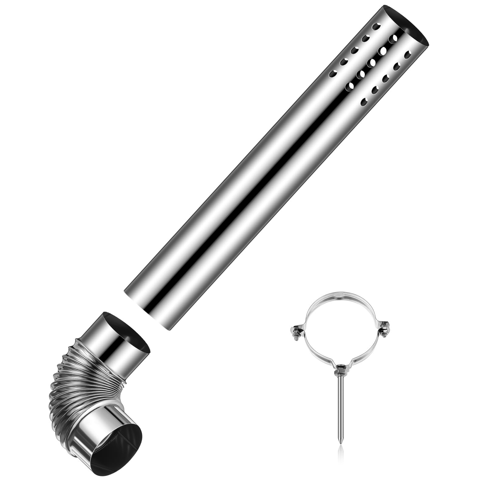 Blulu Stainless Steel Direct Vent Pipe Kit for Tankless Water Heater Silver