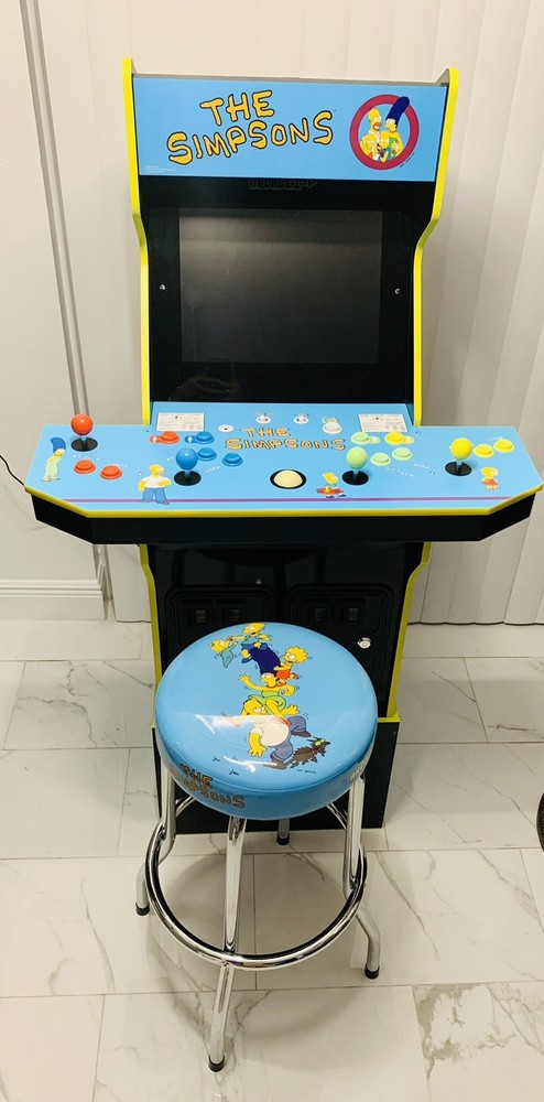Arcade 1up The Simpsons Arcade With Riser And Stool WORKING GREAT CONDITIONS 🔥