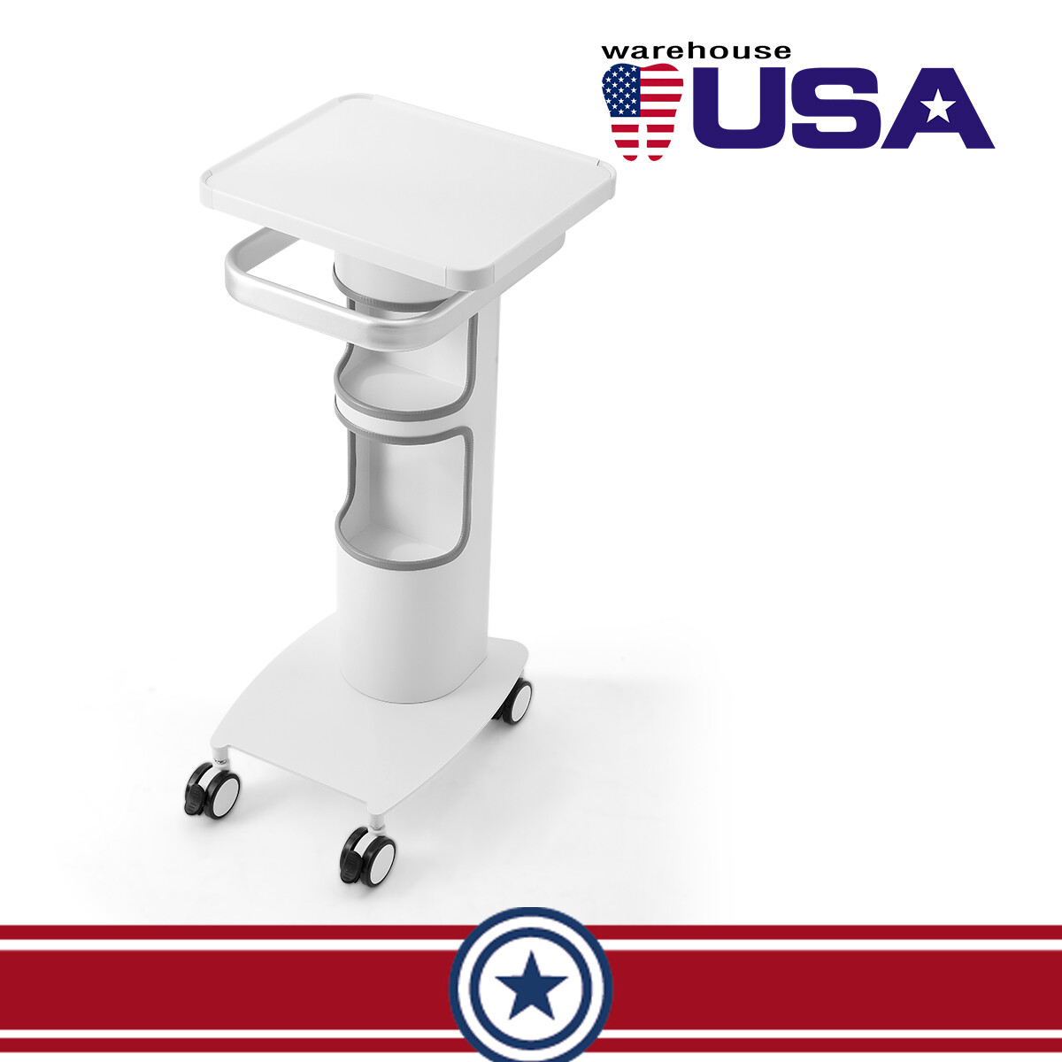 Dental Medical Implant Endo Intraoral Scanner Cart Sturdy Aluminum Alloy Trolley