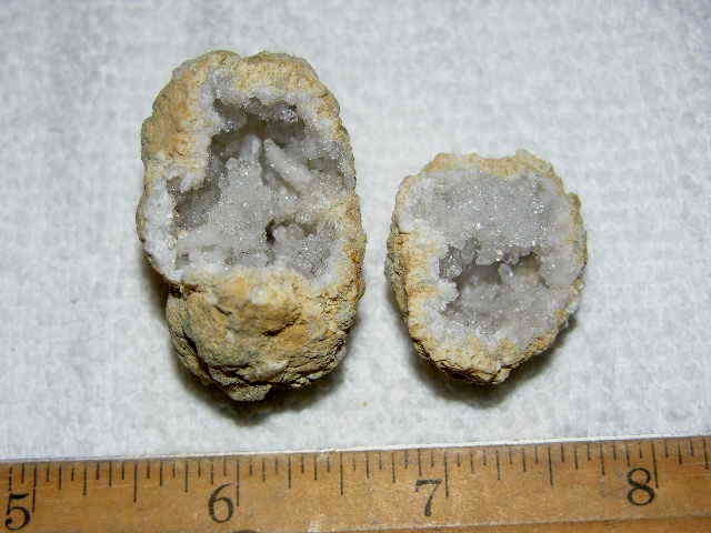 Geode pair opened with crystal centers 2 inch G8