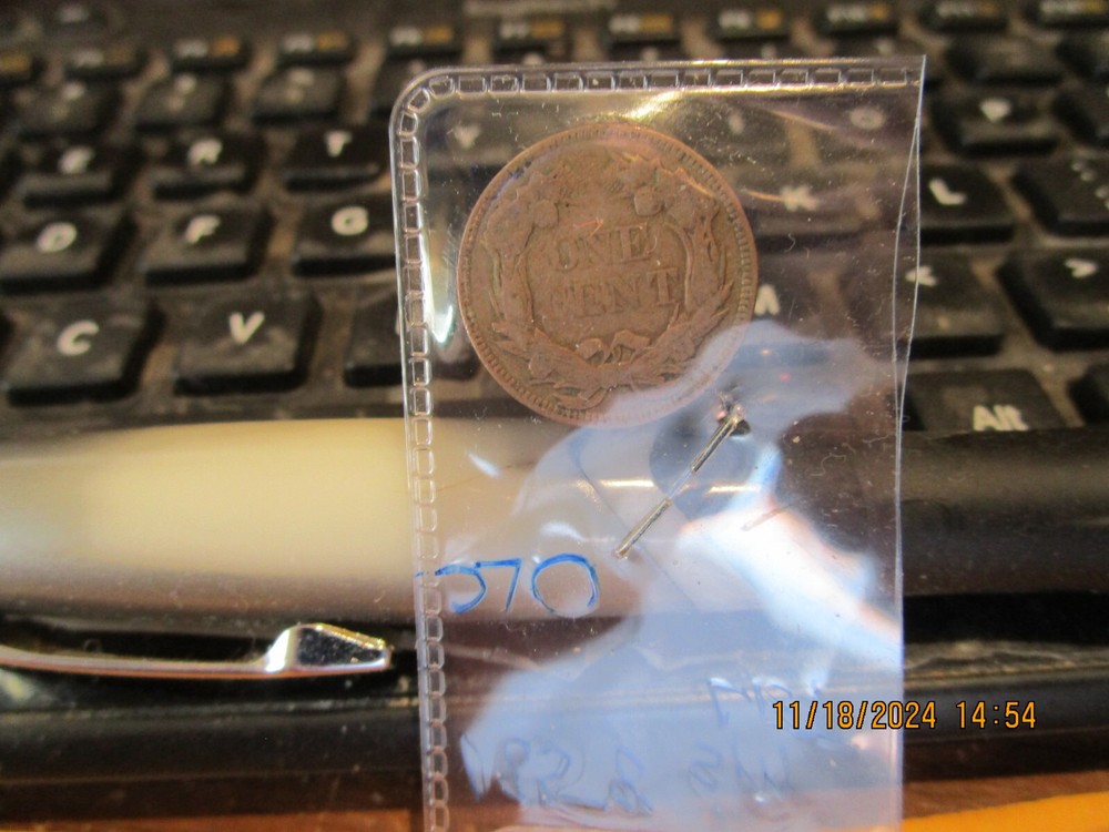 1858 SM. LettersFlying Eagle Cent XF