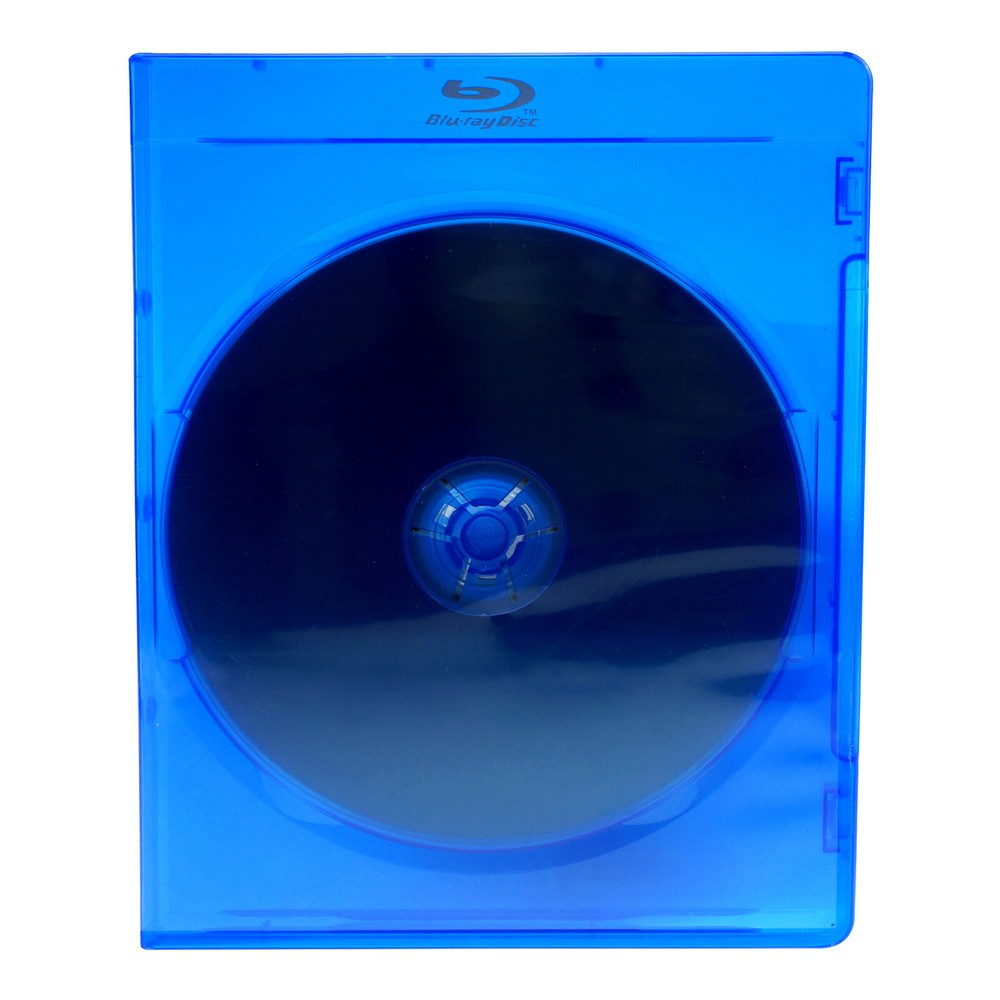 2 Pack Bluray Single Disc Case DVD Blue Plastic Holder Storage Clear Sleeve 11mm