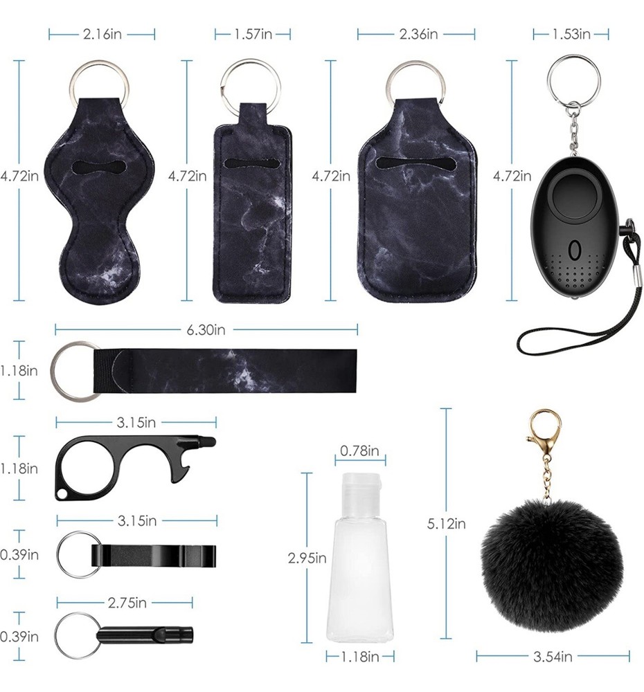 key chain self defense Black