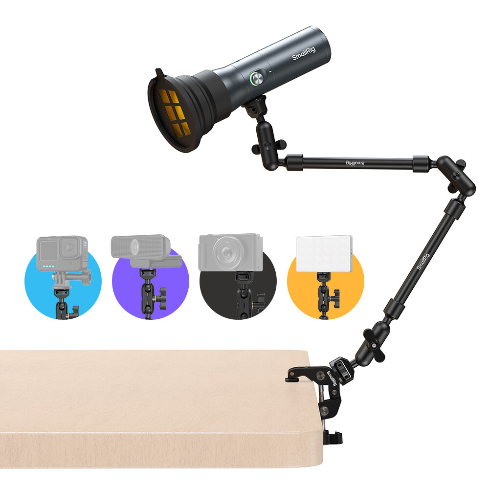 SmallRig RF 10C mini Spotlight LED Flashlight with 22" Magic Arm with Clamp