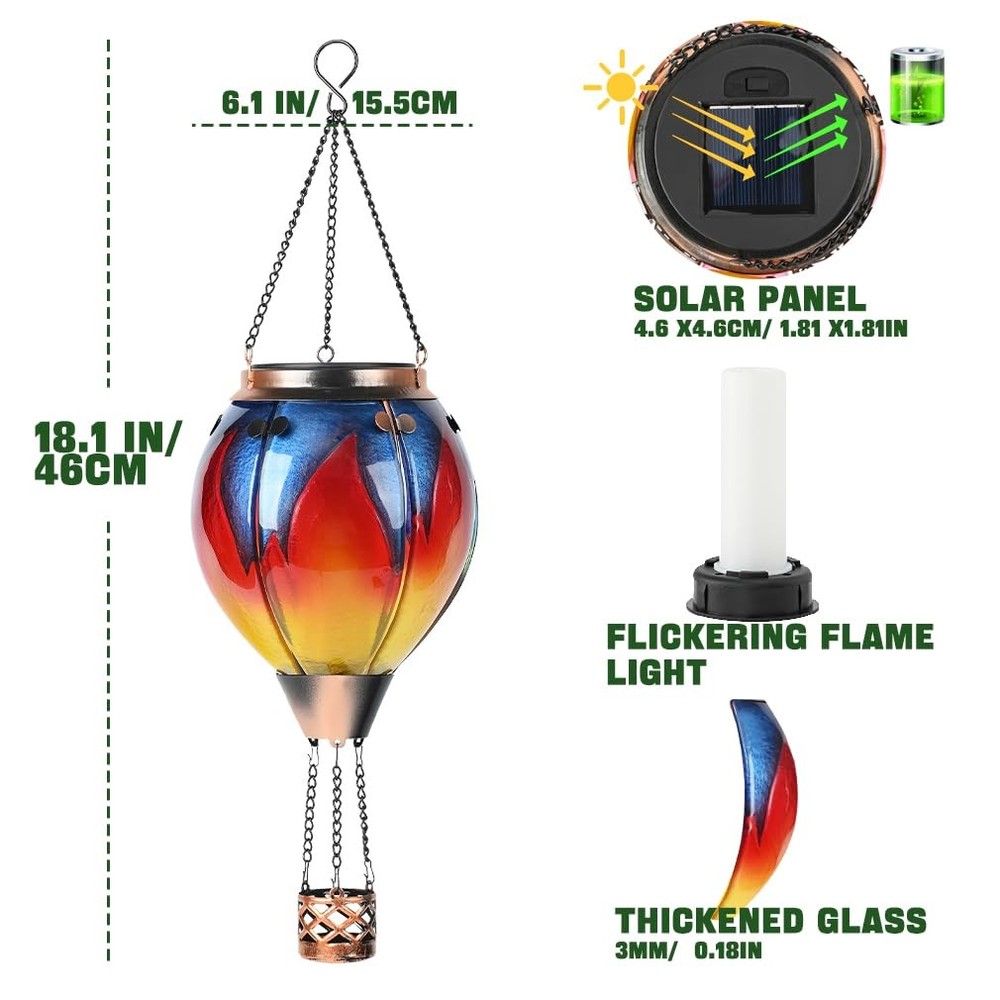 Hot Air Balloon Solar Lantern - Simulated Flickering & Dancing normal, Flame