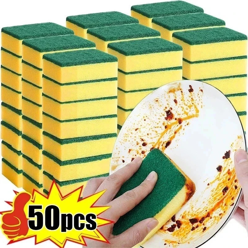 50 Double Sided Magic Cleaning Sponge Rust Remover Scrub Brush Kitchen Cleaning.