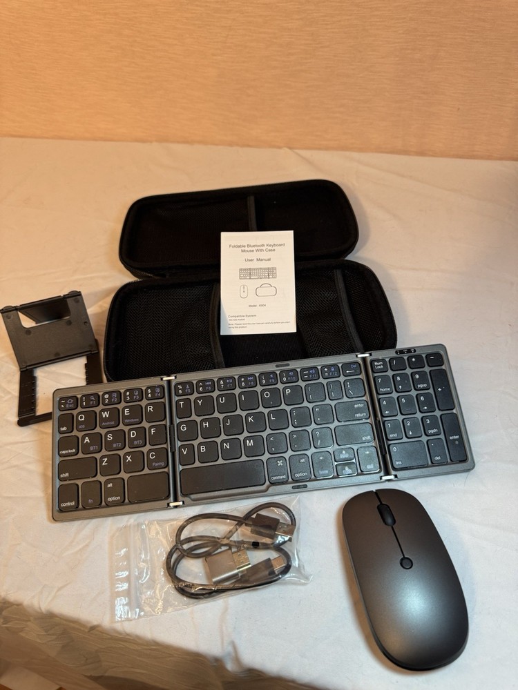 Foldable Bluetooth Keyboard & Mouse Set – Wireless Travel Combo for Laptop/Table