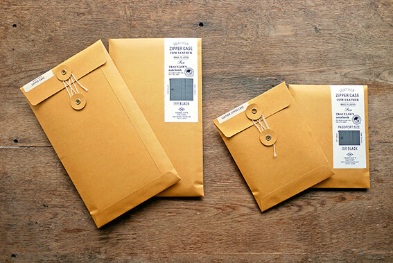 TRAVELER'S Notebook Leather Zipper Case engraving Tannin Regular & Passport size