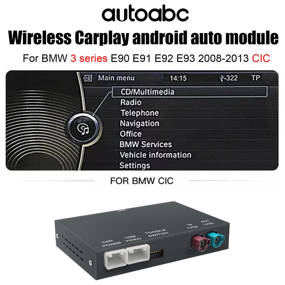 Wireless Android/Auto CarPlay For BMW 3 series E90 E91 E92  2008-2013 CIC module