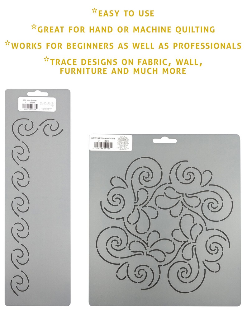 Quilting Stencils Wave Border & Block Quilt Patterns Stencil Quilters Templates