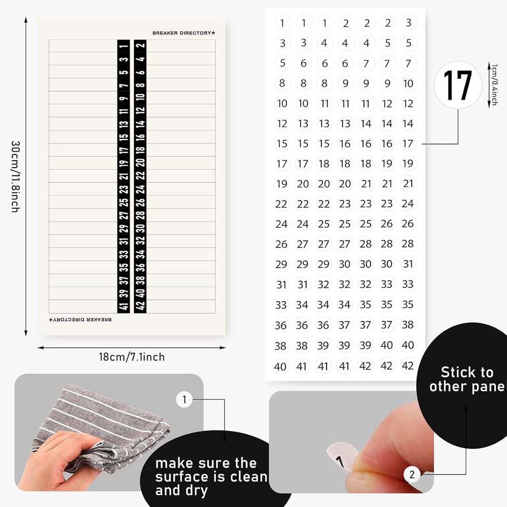 Breaker Panel Labels Electrical Electric Box Sticker Number Directory Load Cente