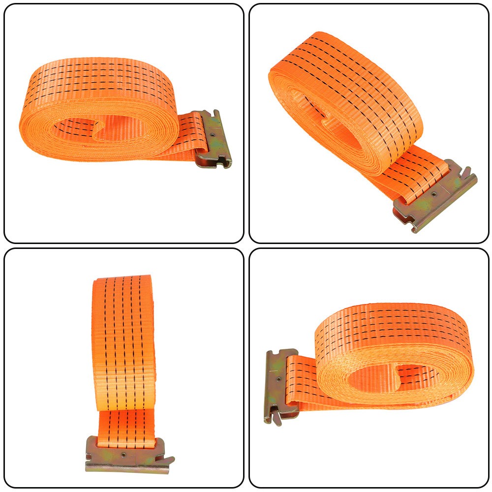 4 Pack 2"×20' E-Track Ratchet Tie Straps Trailer Orange 4400lbs Tie Down Straps