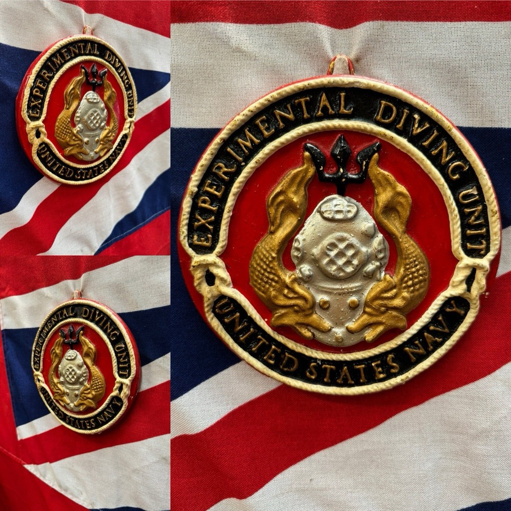 Vintage US Navy Experimental Diving Unit Ceramic Wall Badge/Plaque