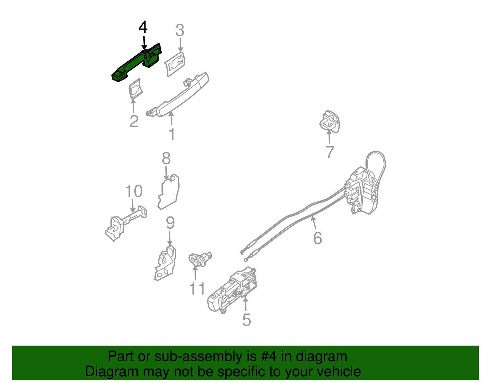 Genuine Nissan Driver Left Front Door Handle Bracket 80611-9BL0A