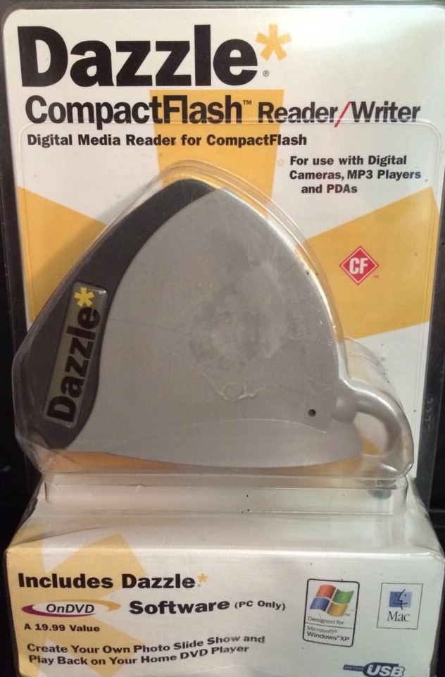 Dazzle Compact Flash Reader/Writer Digital Media Reader Software DM-8000 NEW